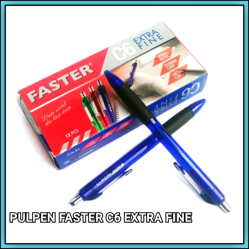 1 Pak Pulpen Faster Cetek C6 Hitam Isi 12 Pcs | Lazada Indonesia