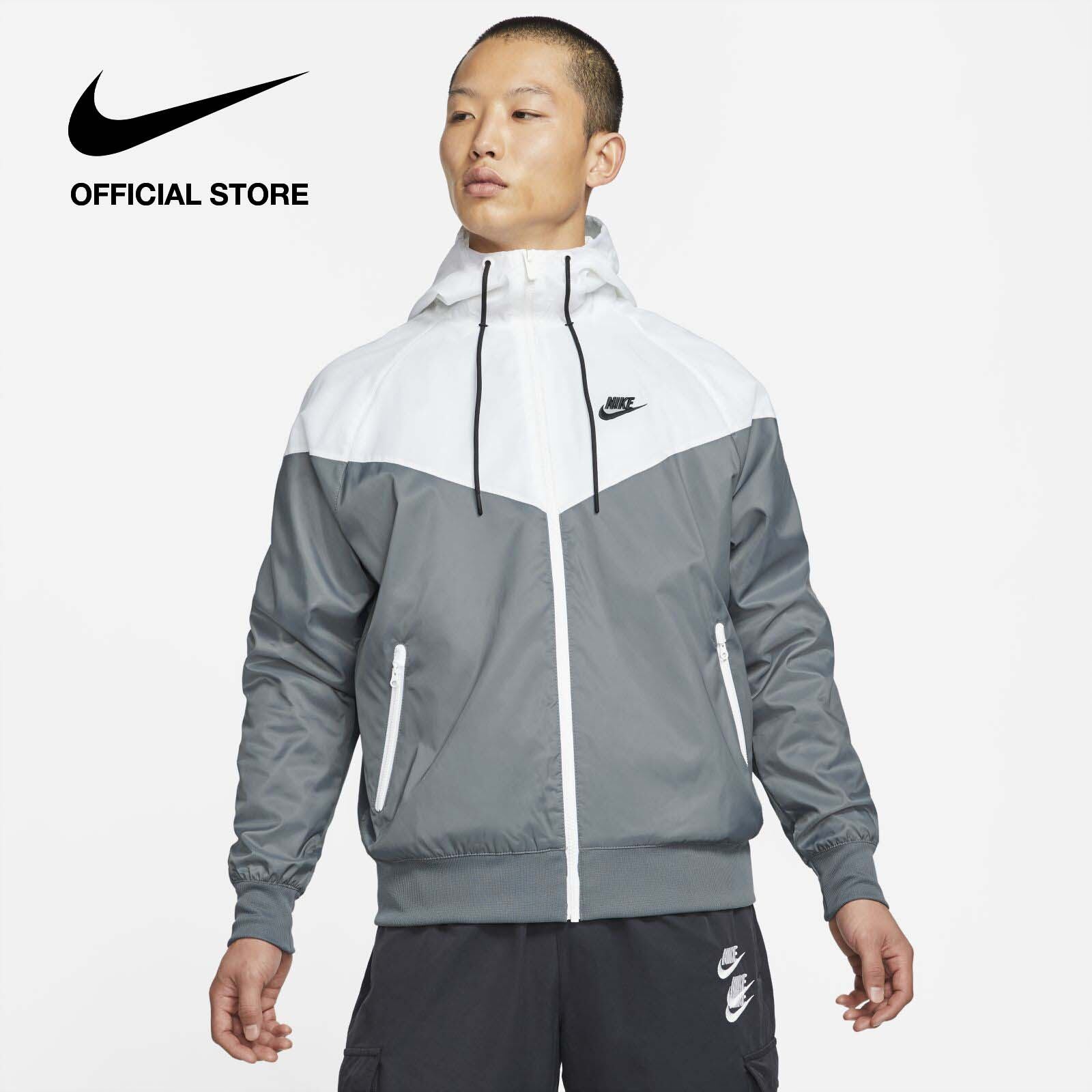 Nike Jaket Pria Sportswear Windrunner Hooded Smoke Grey [DA0002