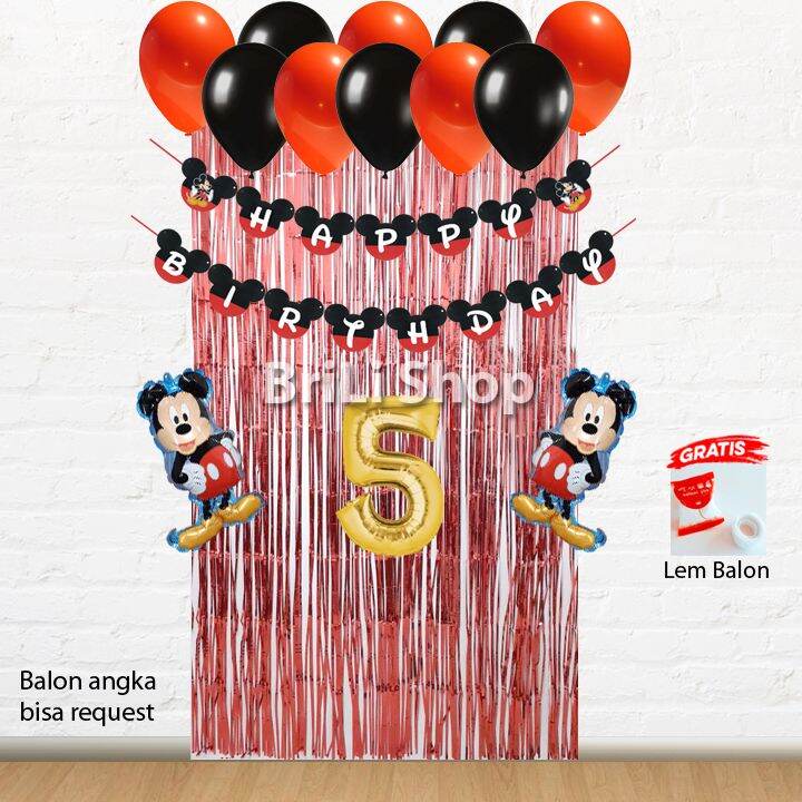 Paket Set Dekorasi Ulang Tahun Anak Tema Mickey Mouse Pesta Ultah