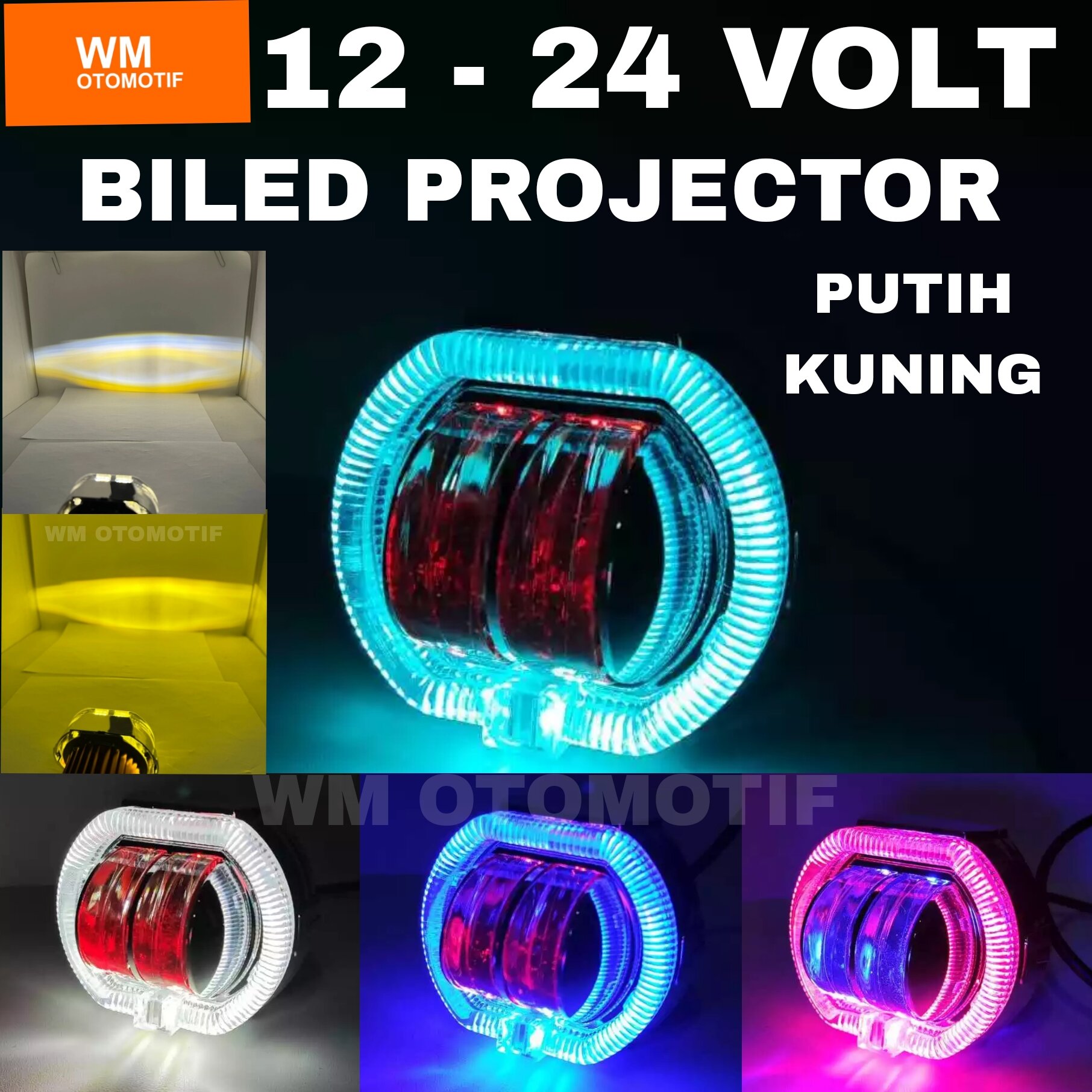 Lampu Tembak Utama Depan LED Daymaker Biled 2 Mata 12 24 Volt Shroud