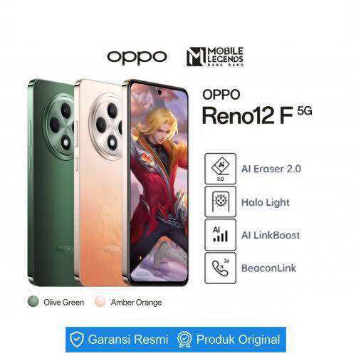 Oppo Reno12 F 5G [12/256GB - 12/512GB] Extended RAM 12GB - Dimensity 6300 - AI Portrait Expert - 45W SuperVOOC Garansi Resmi 1 Tahun Harga  3,743,000 Ringgit*Penghantaran Percuma