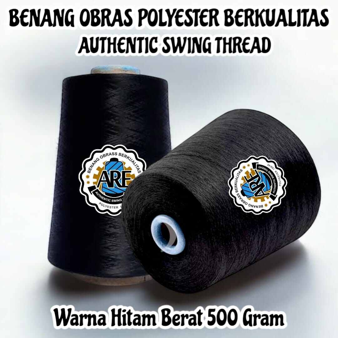 ARE SCARF - BENANG OBRAS POLYESTER HITAM 500 GRAM