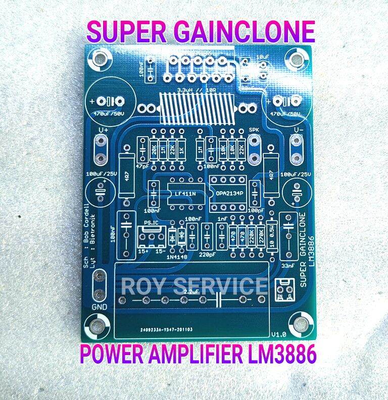 PCB LM3886 / PCB Kit Power Amplifier LM3886 / Pcb Kit Driver LM3886
