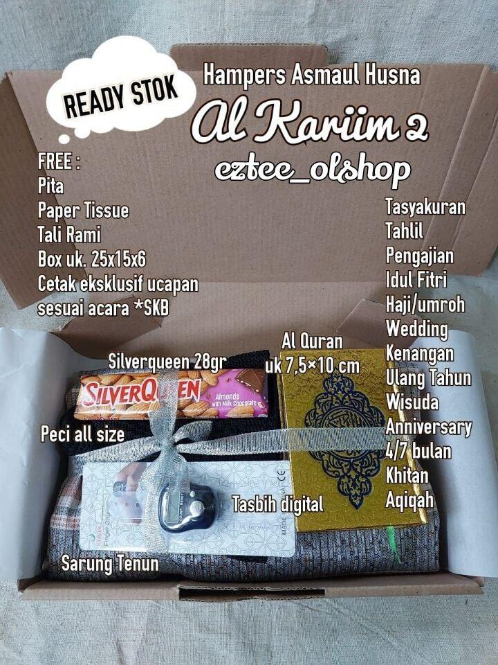 Paket AL KARIIM. Hampers Kado Hadiah hadiah box Souvenir Parcel sarung pengajian ultah kenang-kenangan…