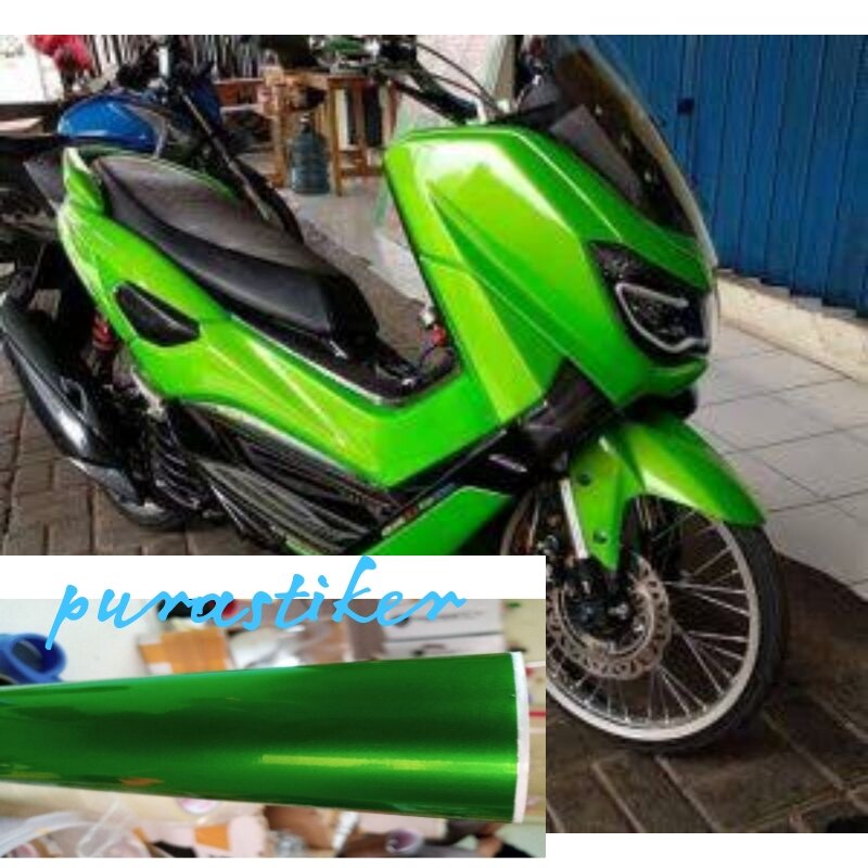 Stiker Skotlet Metalik Candy Hijau Stiker Motor Warna Hijau Metalik