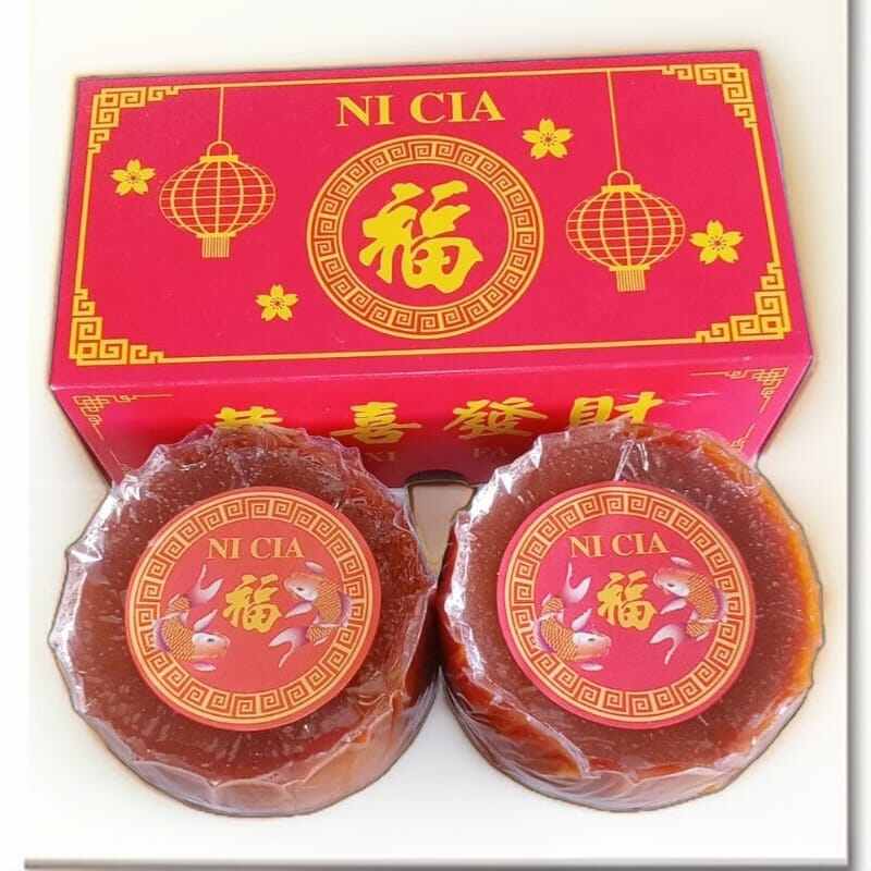 kue keranjang nicia imlek/idulftri kue dodol 1kg isi2pcs halal/free box
