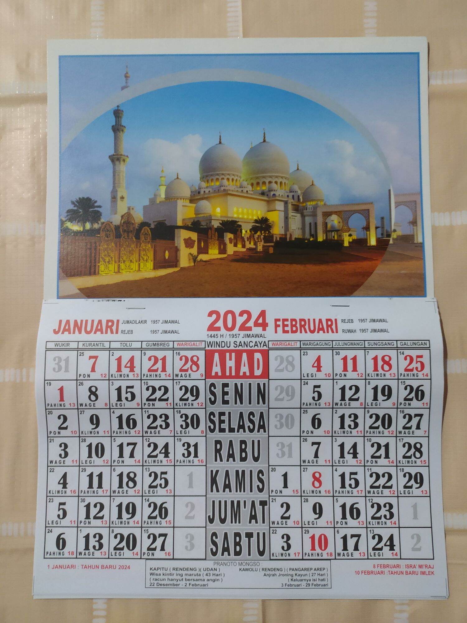 GROSIR : Kalender 2024 | Kalender Jawa 2024 Kalender Wuku 2024