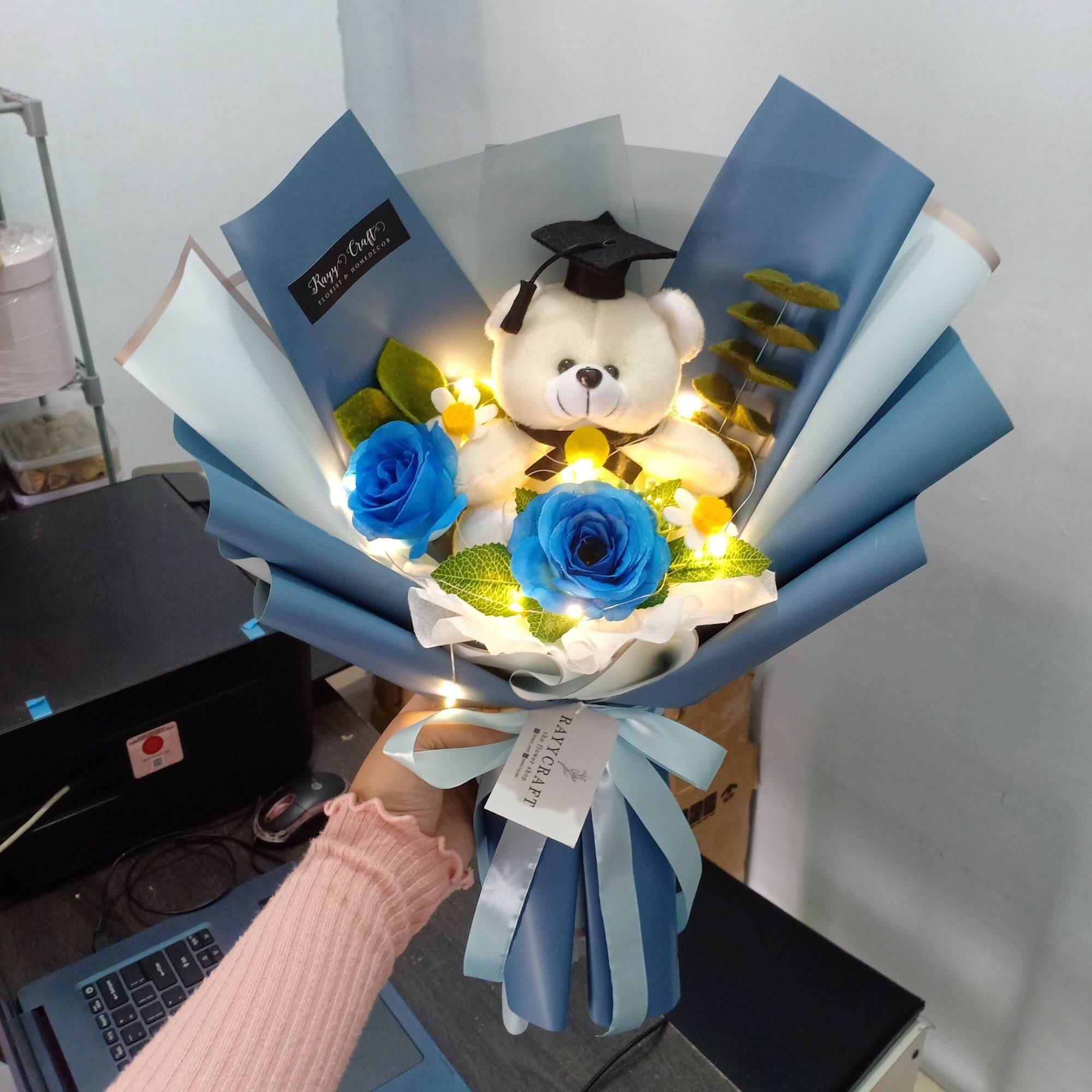 Buket Bunga Wisuda Flanel Bunga Palsu Buket Bunga Murah Buket Ulang Tahun Bucket