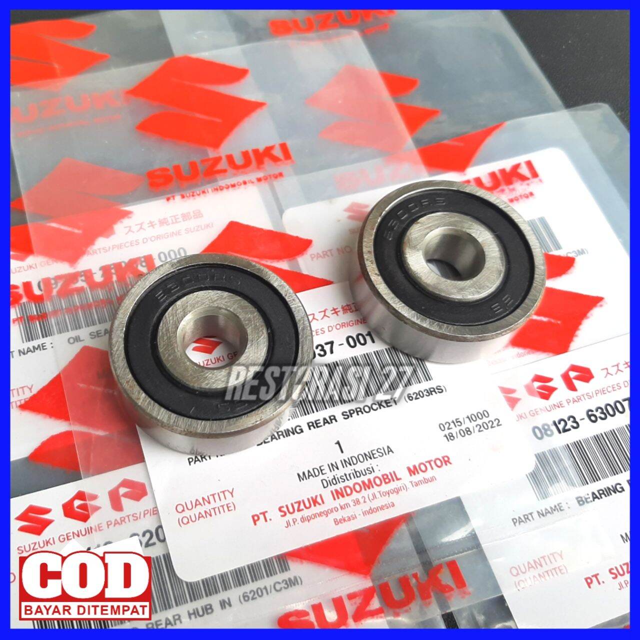 BEARING LAHER RODA SET DEPAN BELAKANG SUZUKI SATRIA FU 150 / BEARING ...