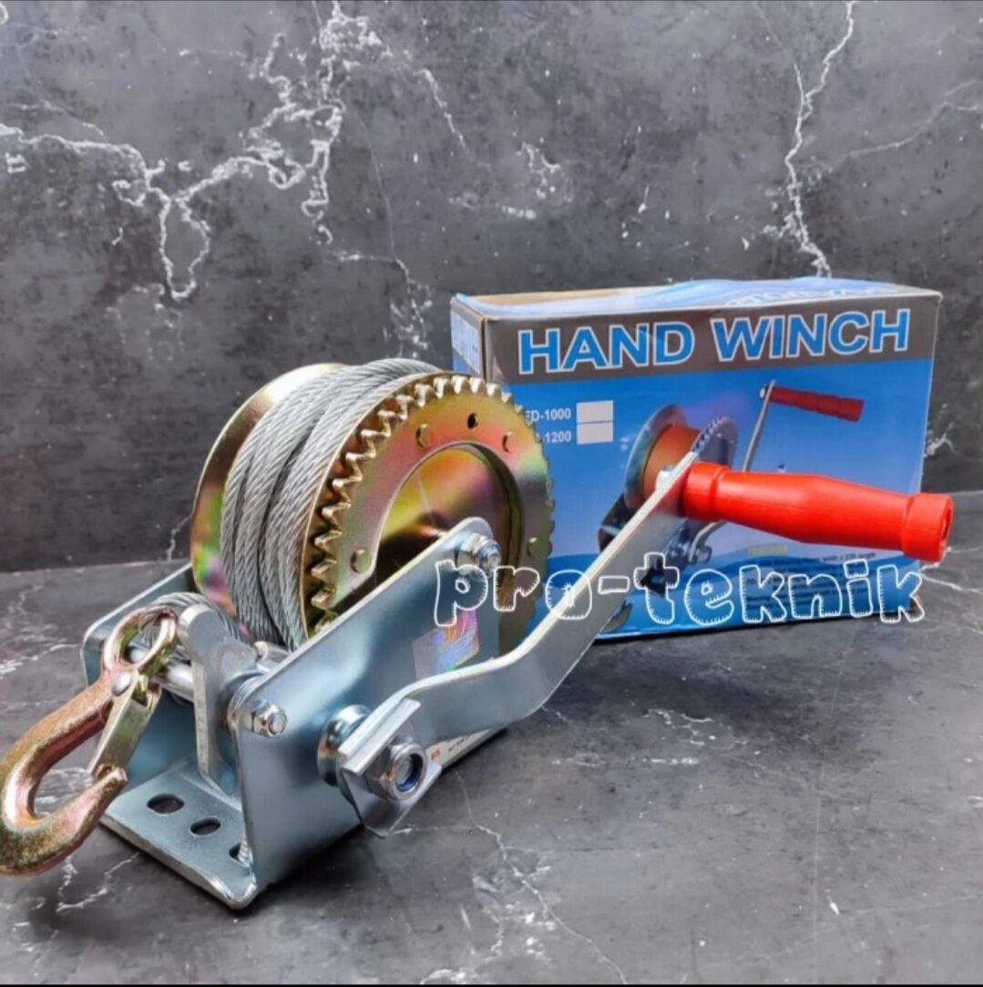 Hand winch 500 kg Katrol kerekan manual 1000 Lbs / 500 kg sling 20 mtr