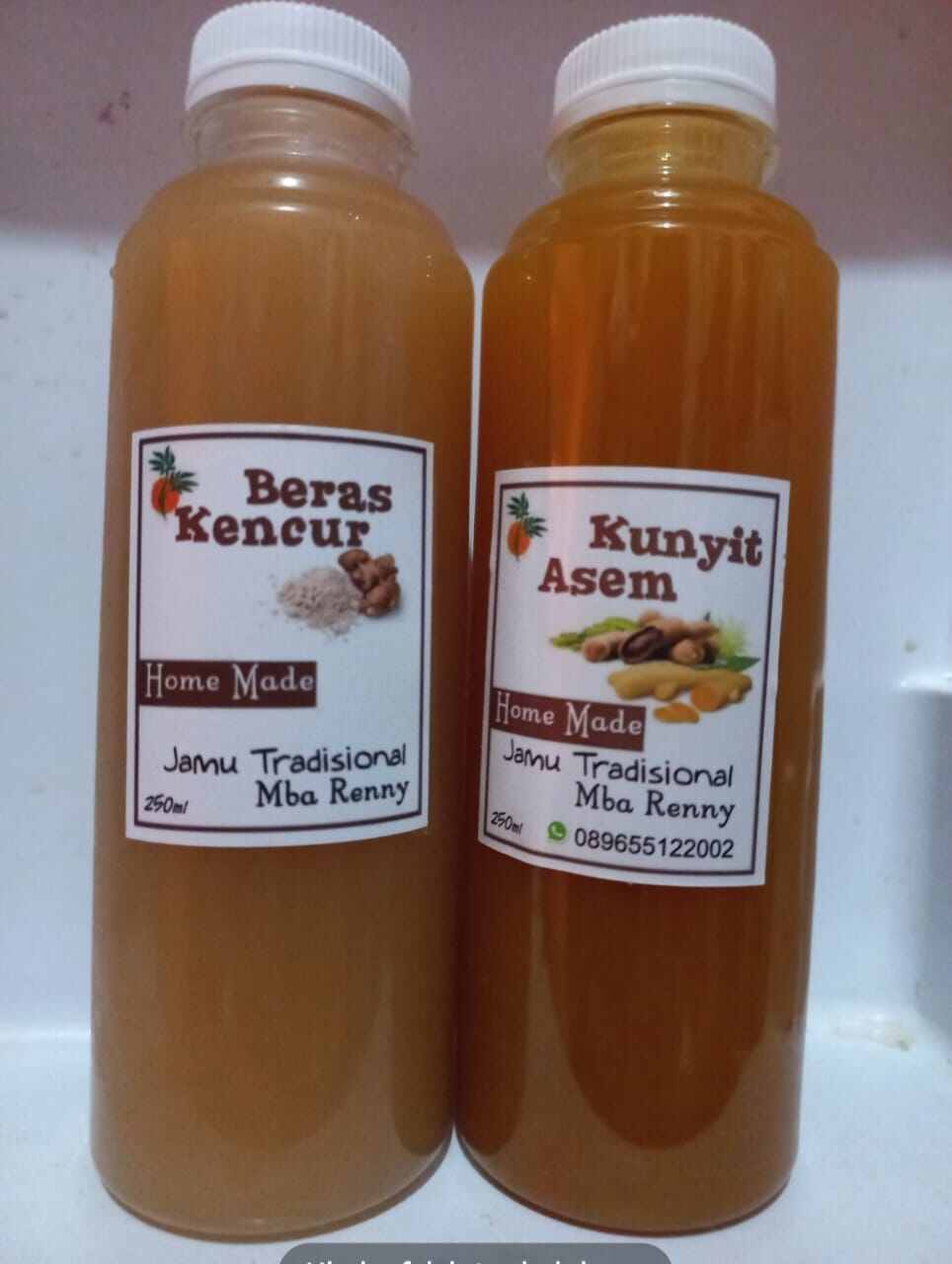 jamu tradisional, kunyit asem, beras kencur, jahe latte dan temulawak ...