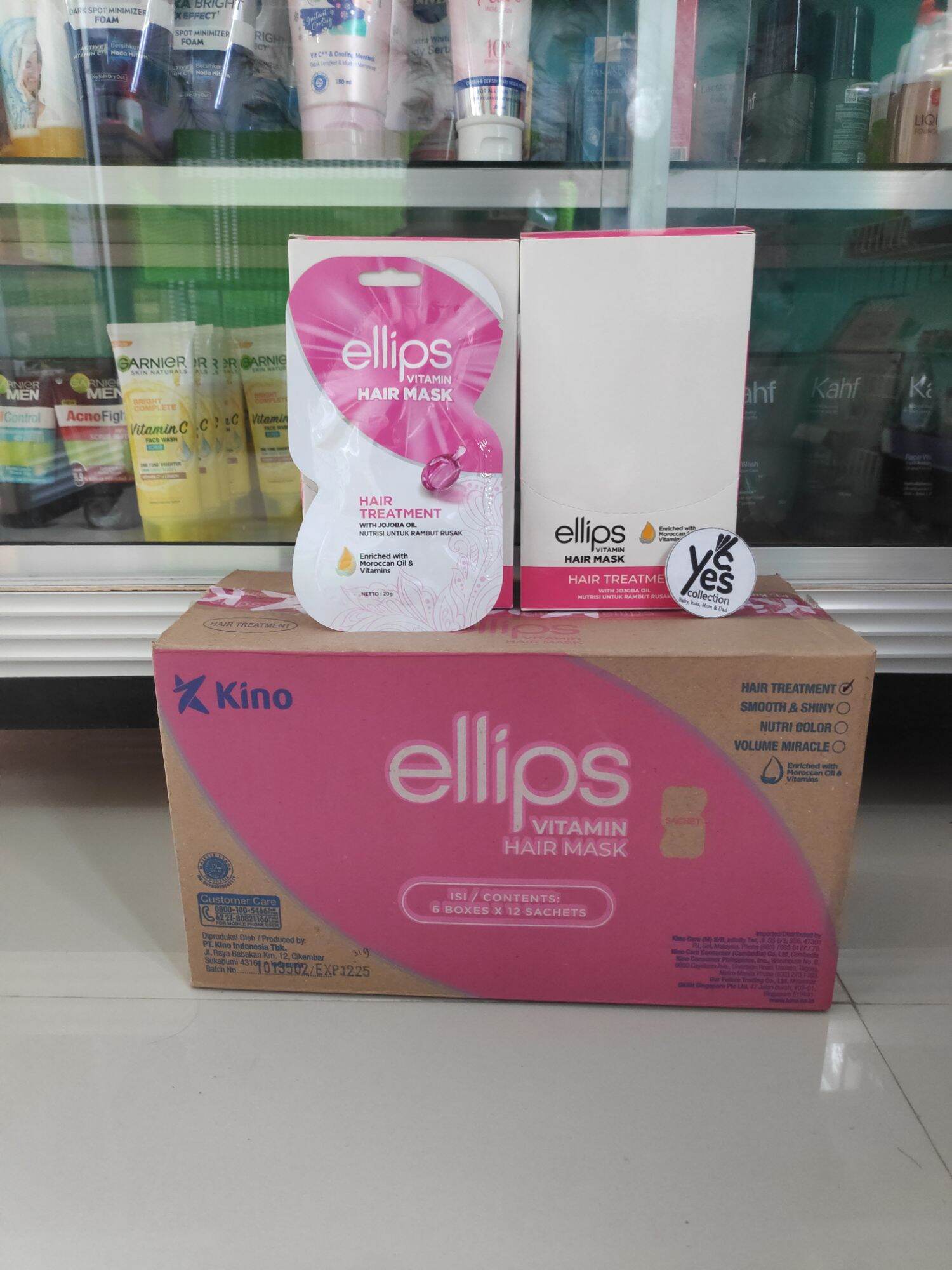 Ellips Vitamin Hair Mask 1 Box isi 12 Sachet Hair Treatment Elips Elip ...