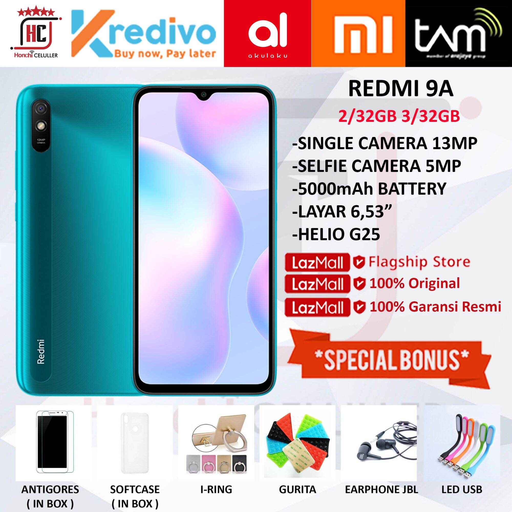 XIAOMI REDMI 9A GARANSI RESMI TAM 2GB 32GB 3GB 32GB 2/32 3/32 Giá 1,099,000 Đồng*Miễn phí vận chuyển