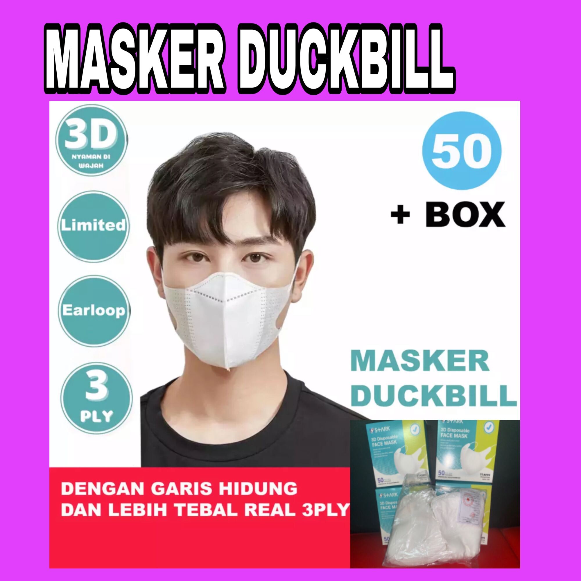 Masker Duckbill Murah Face Mask Isi Pcs S Ark Lazada Indonesia