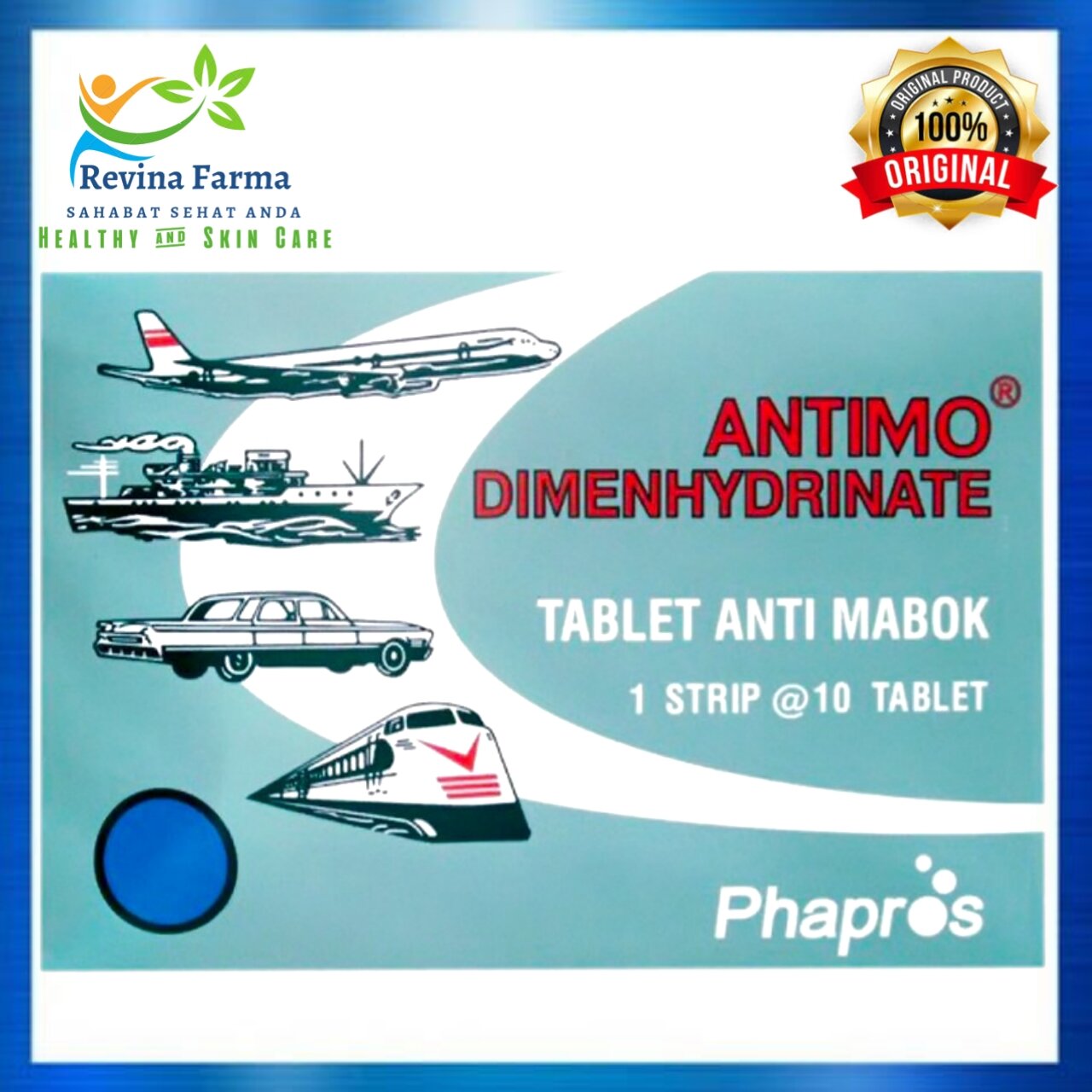 Antimo tablet Antimo dewasa obat muntah, mual,mabok perjalanan 100%