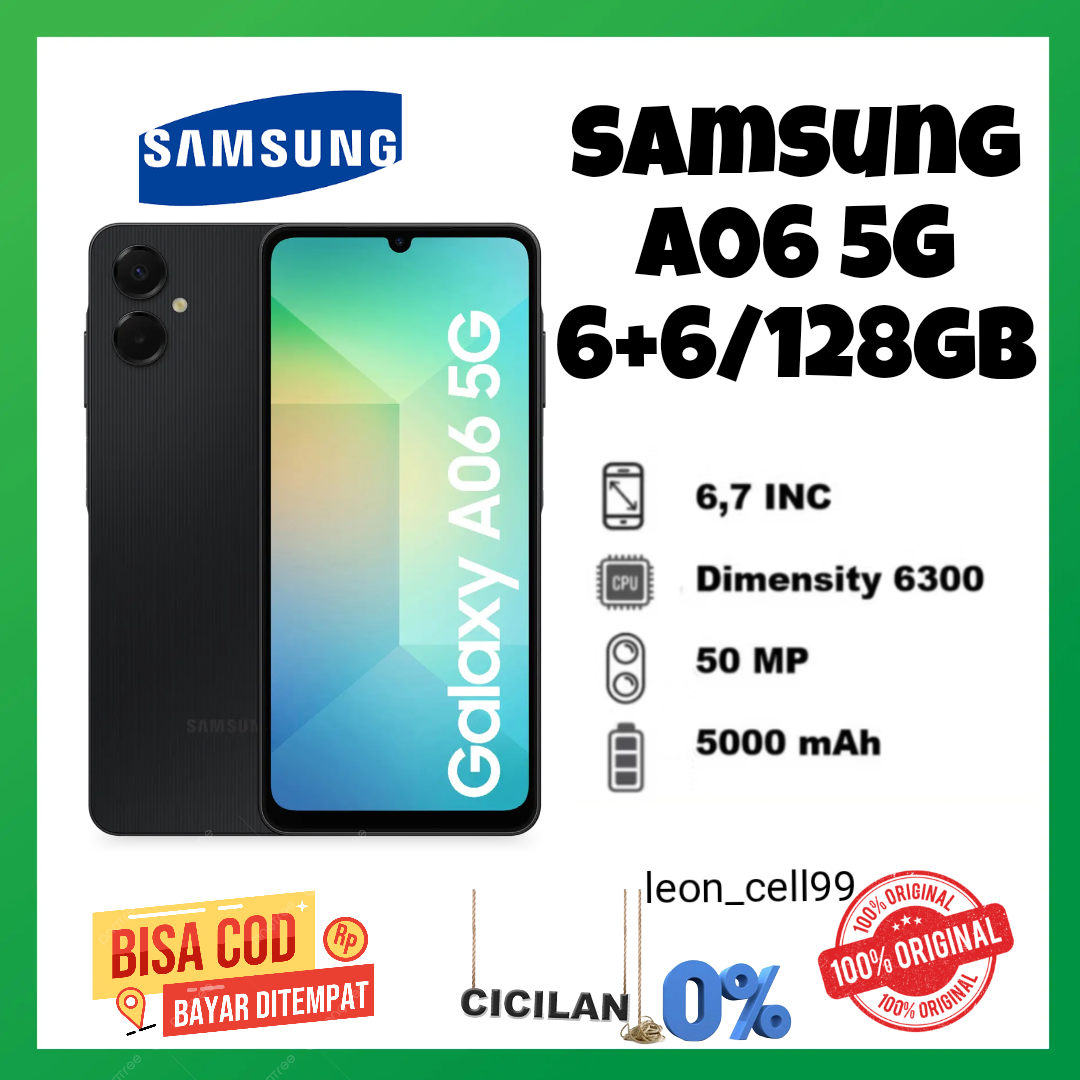 Samsung A06 5G NFC Ram 12 + 128 GB (6 + 6 GB) 50 mp camera free travel adapter official warranty Harga 1,990,000 rupiah*Gratis Ongkir