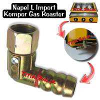 Nepel L Kuningan Sambungan Selang Kompor Gas Roaster Panggang Panggangan Bakar Sosis