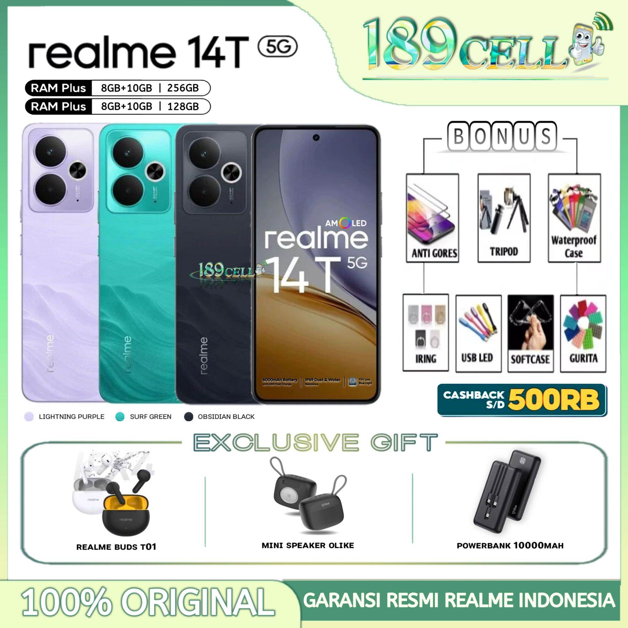 Realme 14t 5g Ram 8/256Gb | Realme14 t 5g Ram 8/128 Gb Official Realme Indonesia Warranty Harga  2,989,900 Ringgit*Penghantaran Percuma