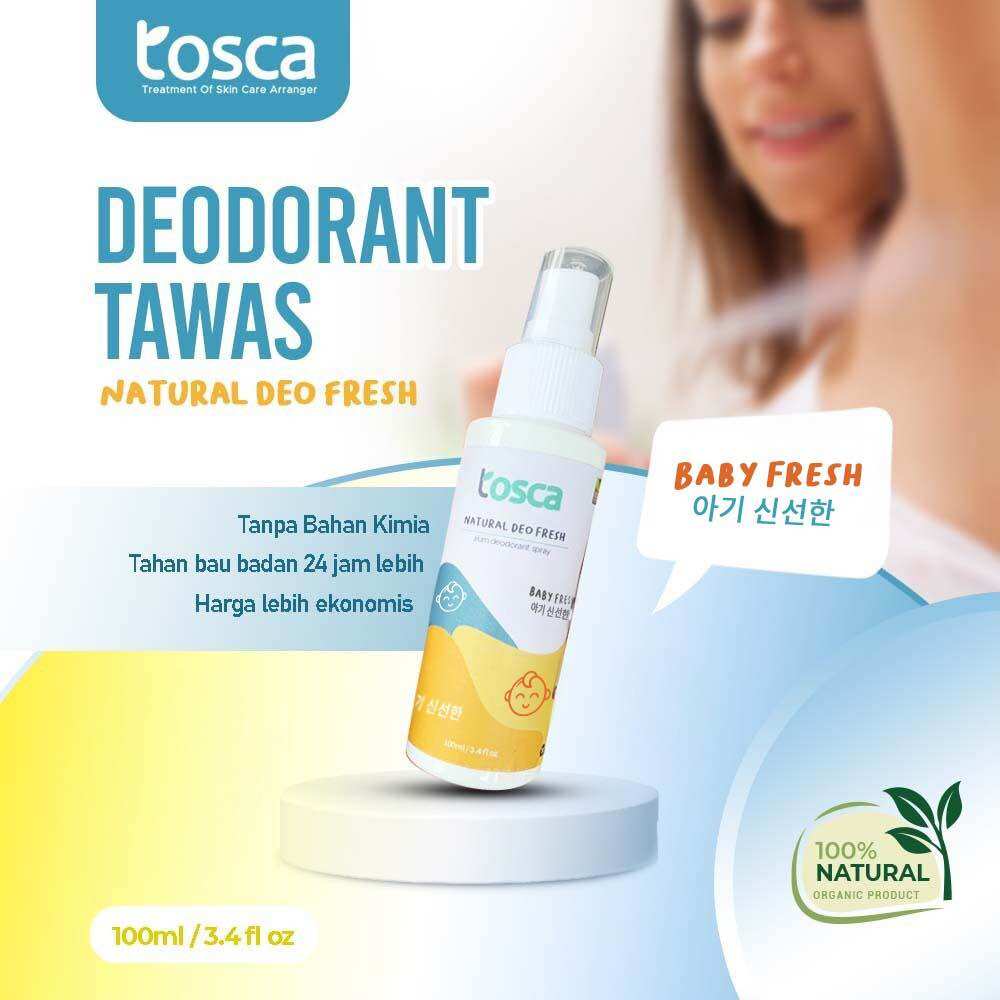 DEODORANT TAWAS / NATURAL DEO FRESH 100ML TOSCA / DEODORAN SPRAY TAWAS