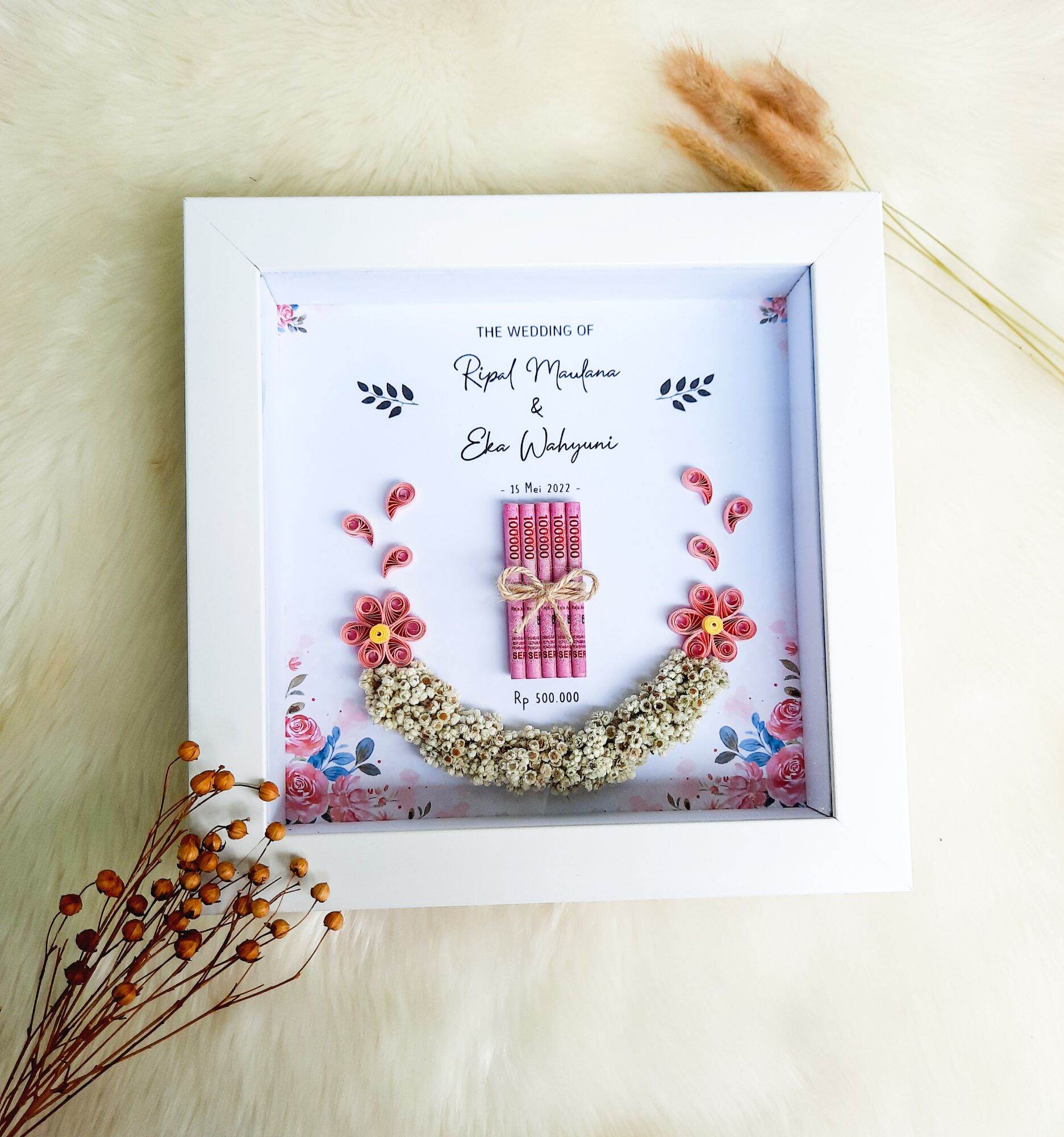(SEHARI JADI) Mahar Rustic Minimalis Quiling Paper