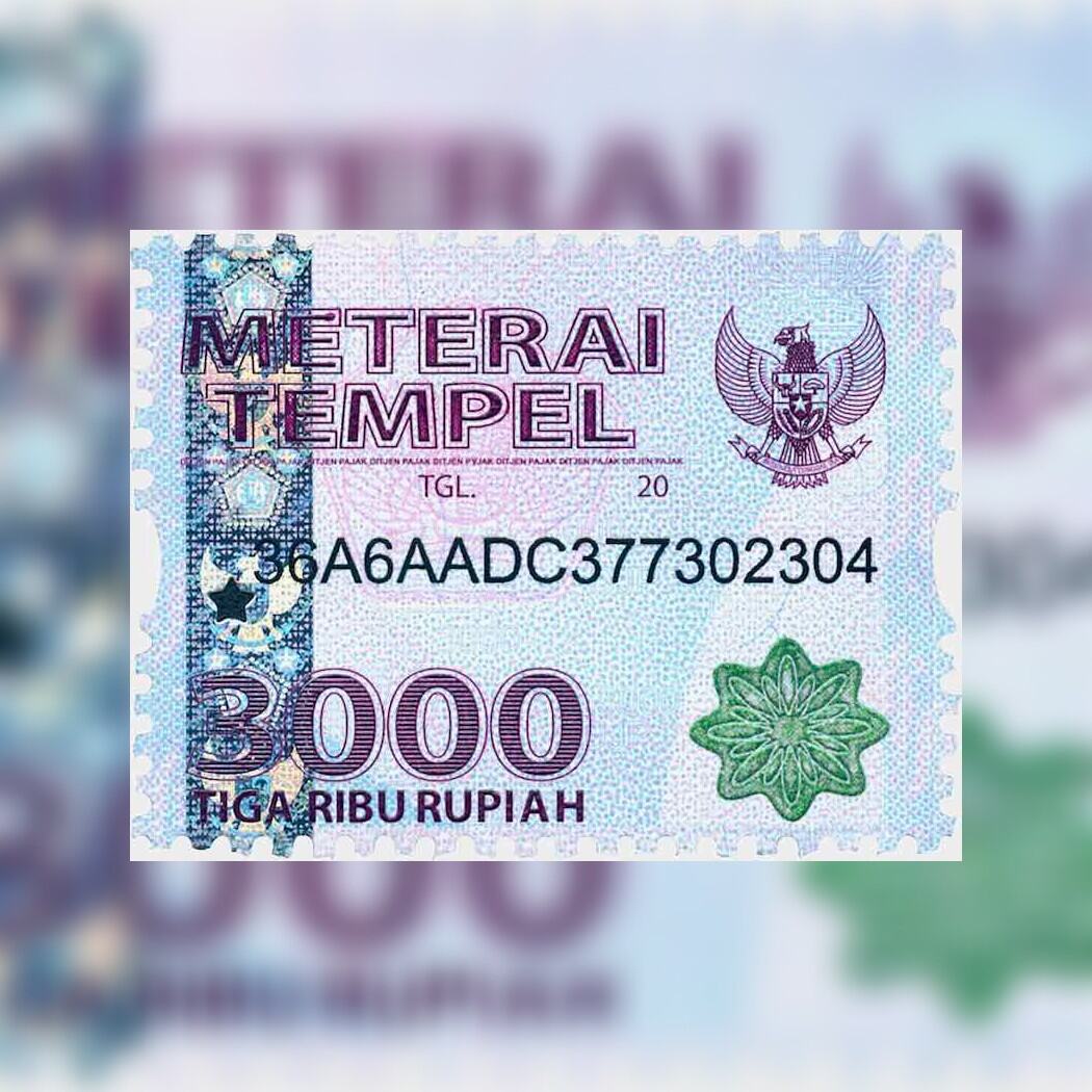 Materai 3000 Meterai Tempel 3000 Asli Original Lolos Sinar Uv