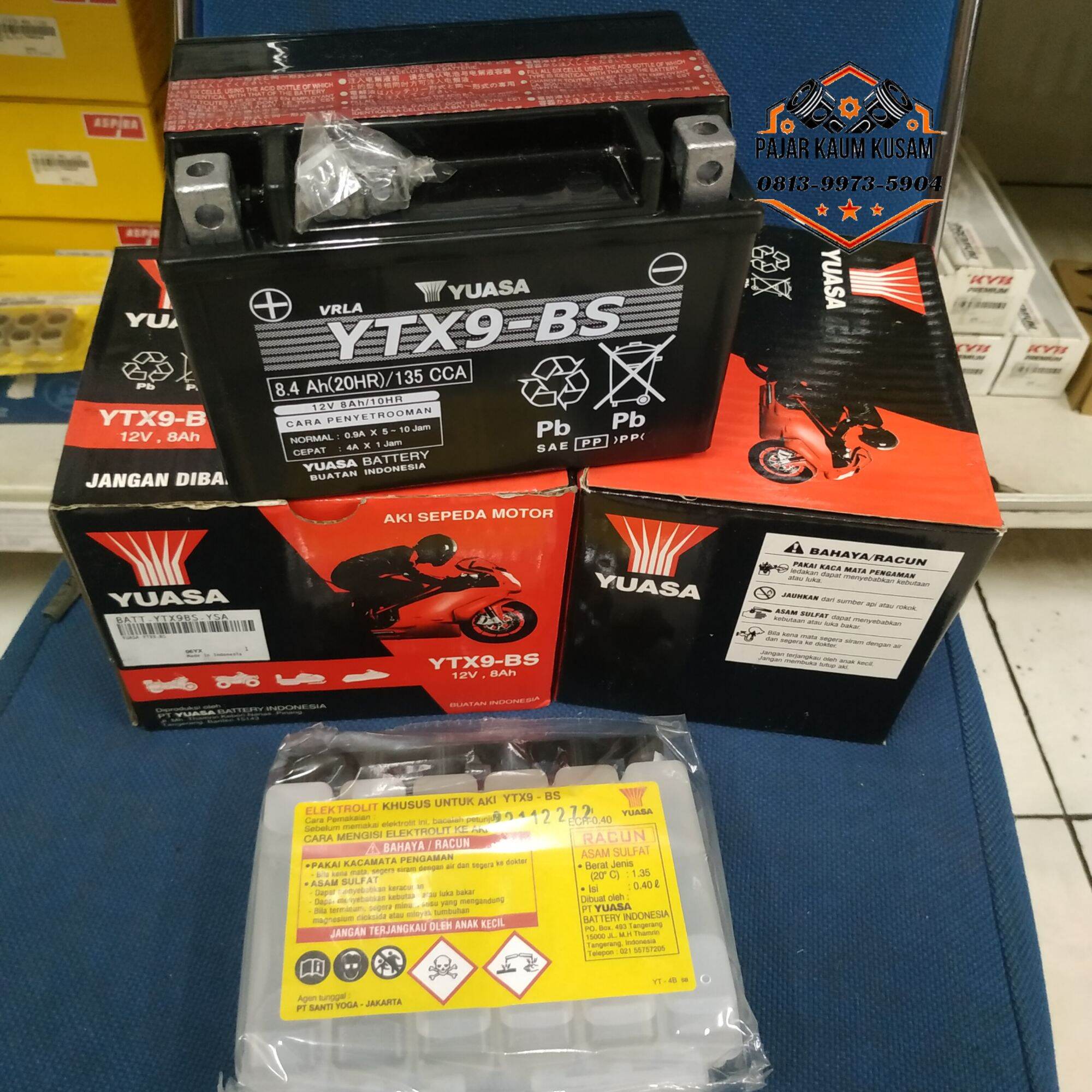 AKI MOTOR KAWASAKI NINJA 250FI R RR MONO X250 YUASA VRLA YTX9-BS 12V 8AH Harga 750,000 rupiah*Gratis Ongkir