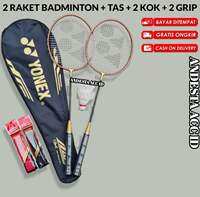 RAKET BADMINTON ANAK CARBONEX 2 RAKET BONUS TAS