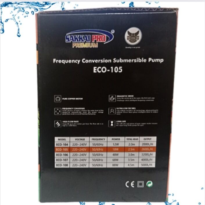 SAKKAI PRO PREMIUM ECO 105 POMPA KOLAM SUBMERSIBLE PUMP