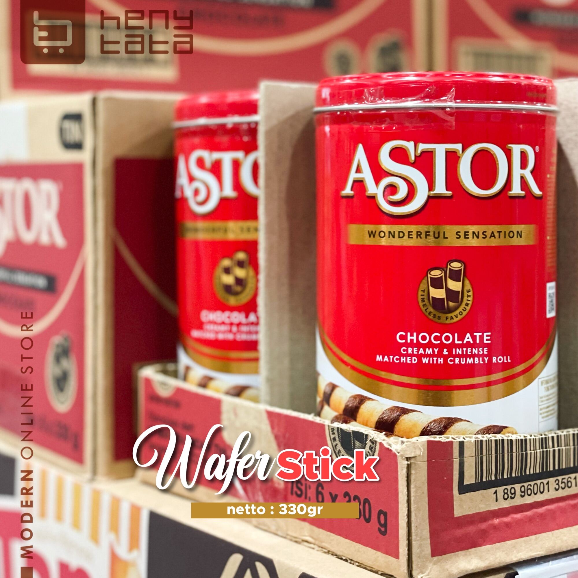 Astor Wafer Stik Stick Kaleng 1 Dus 6 Kaleng 330gr Wafer Roll Rasa