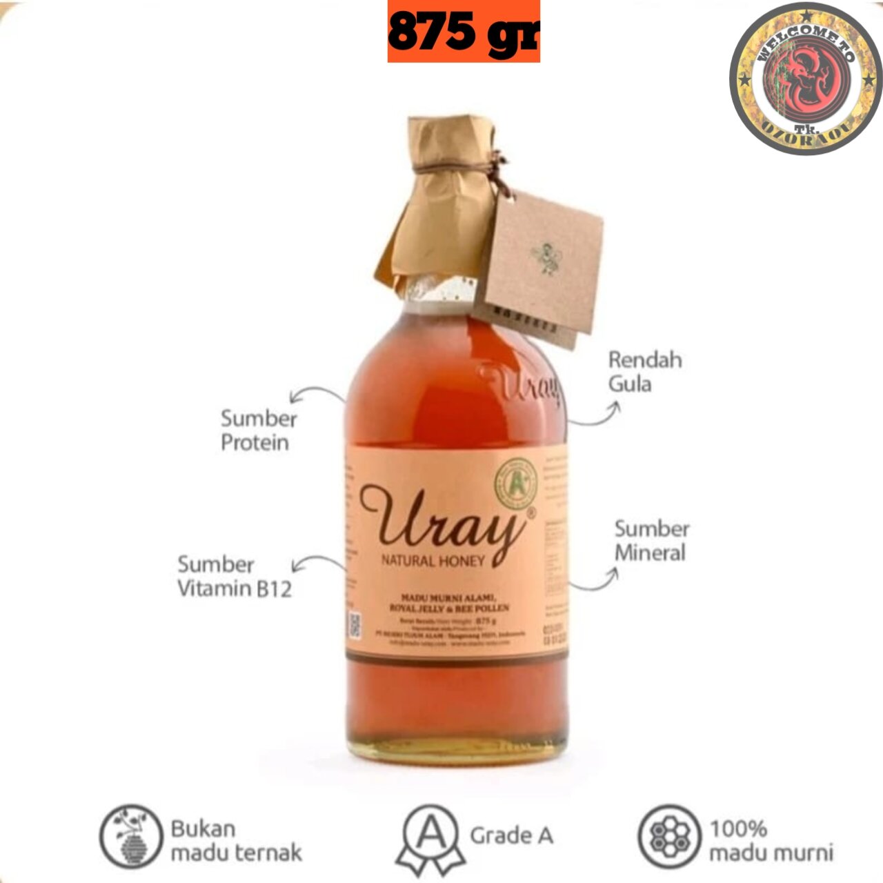 Madu Uray Natural Honey 875 gr - Madu Murni - Madu Hutan Asli