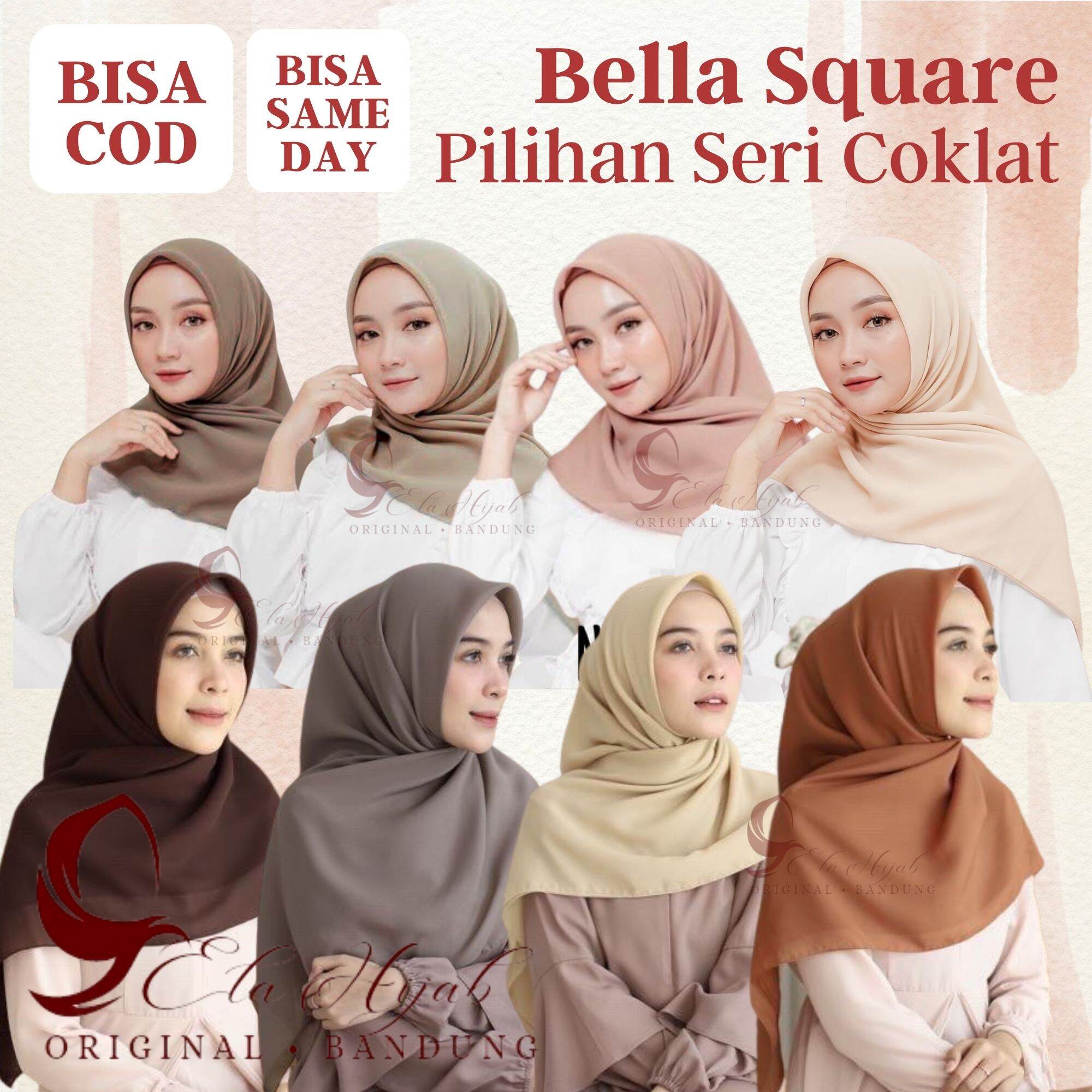 Hijab Coklat Nude Polycotton Premium Jahit Tepi Untuk Formal