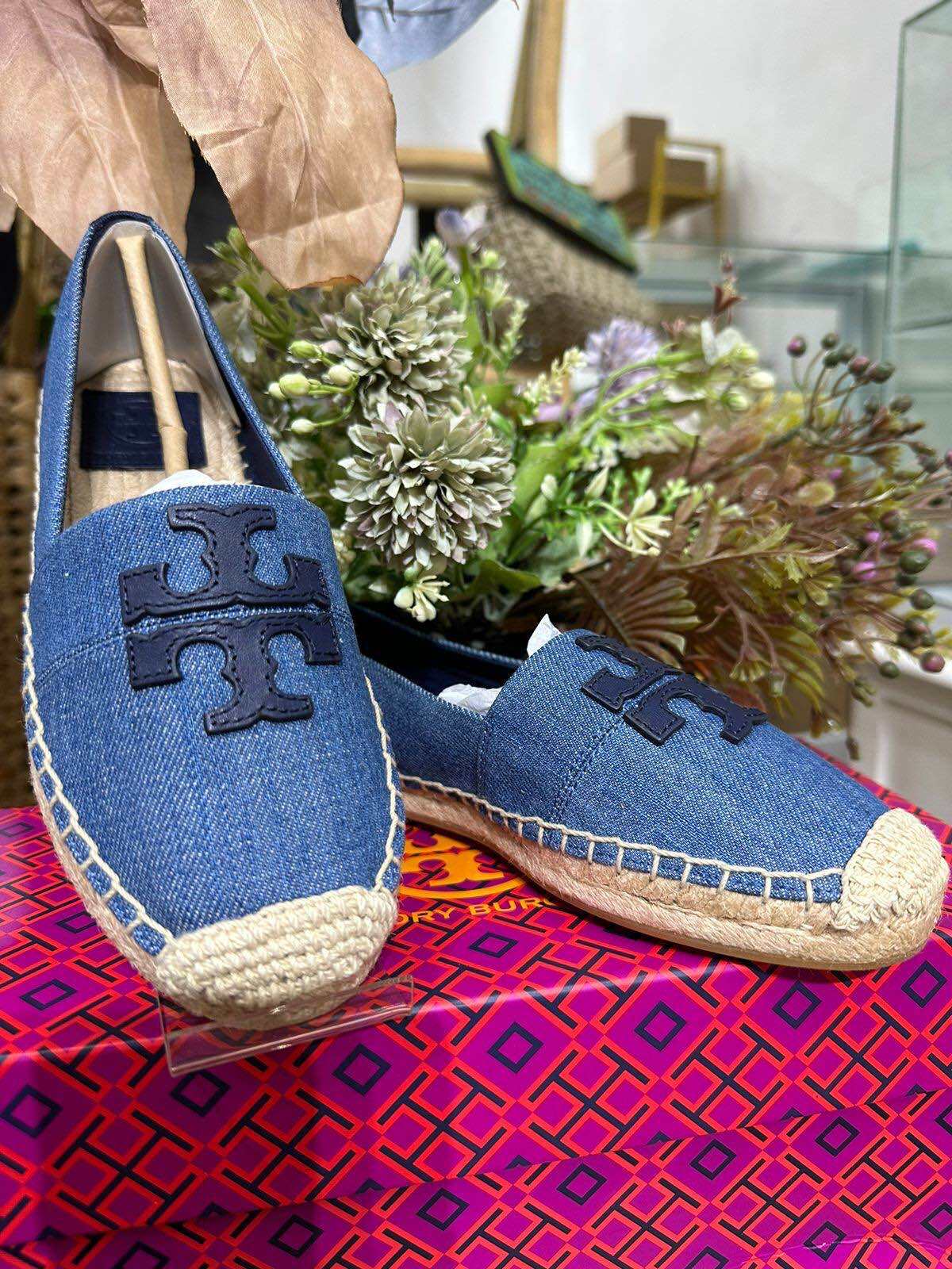 Sepatu tory burch weston flat espadrille original 100% Lazada