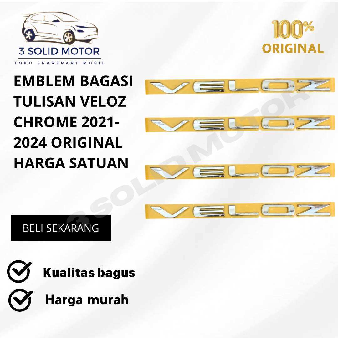 EMBLEM BAGASI TULISAN VELOZ CHROME 2021-2024 ORIGINAL Harga 68,000 rupiah*Gratis Ongkir