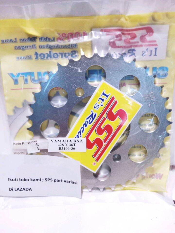 Gear belakang rxz 428-36T 37 38 39 40 rxking rxs jupiter z/mx old/new vega z/lama new fizr ,alfa dll Harga 120,000 rupiah*Gratis Ongkir