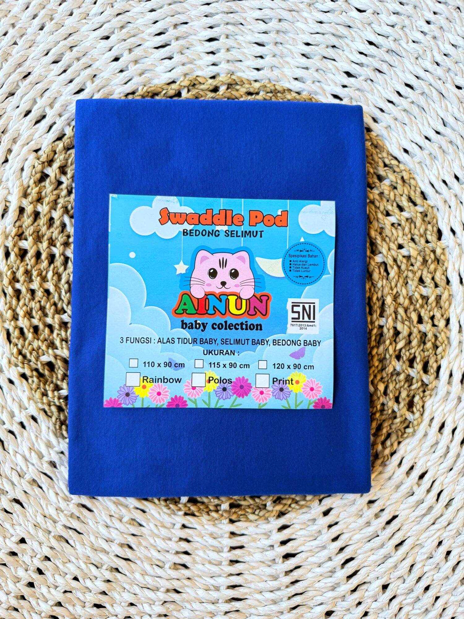 ECER Bedong Bayi AINUN SNI Pernel Bayi Jumbo Bahan Adem UK 110x90 CM