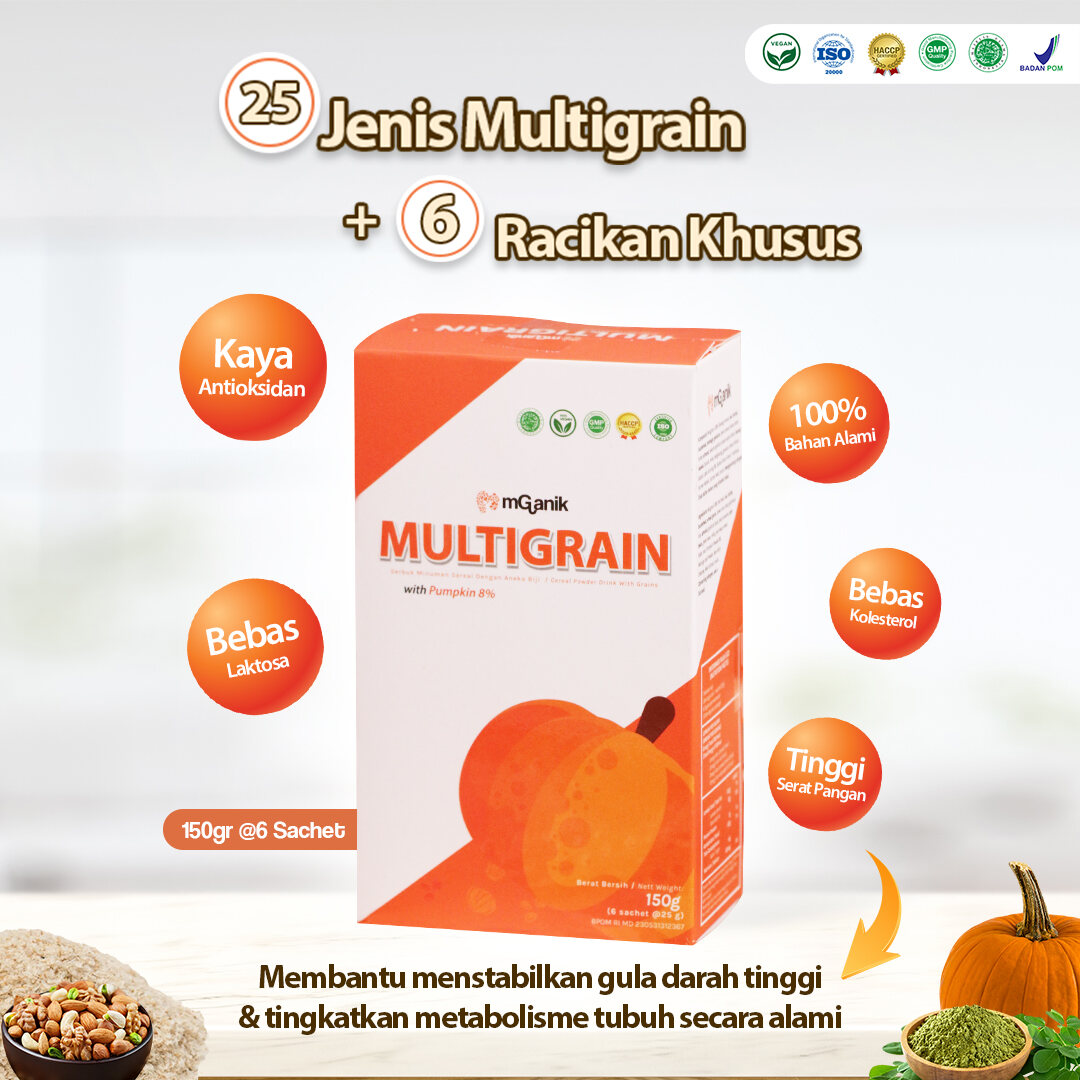 Multigrain By Mganik Obat Diabetes Herbal Kemasan 150gr 1 Box Isi 6 ...