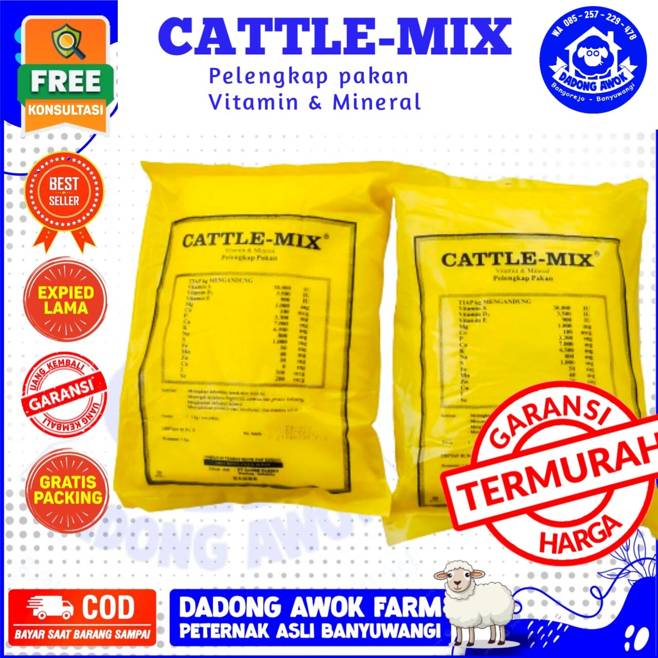 Premix CattleMix Sanbe Cattle mix mineral calsium Penggemukan hewan ...