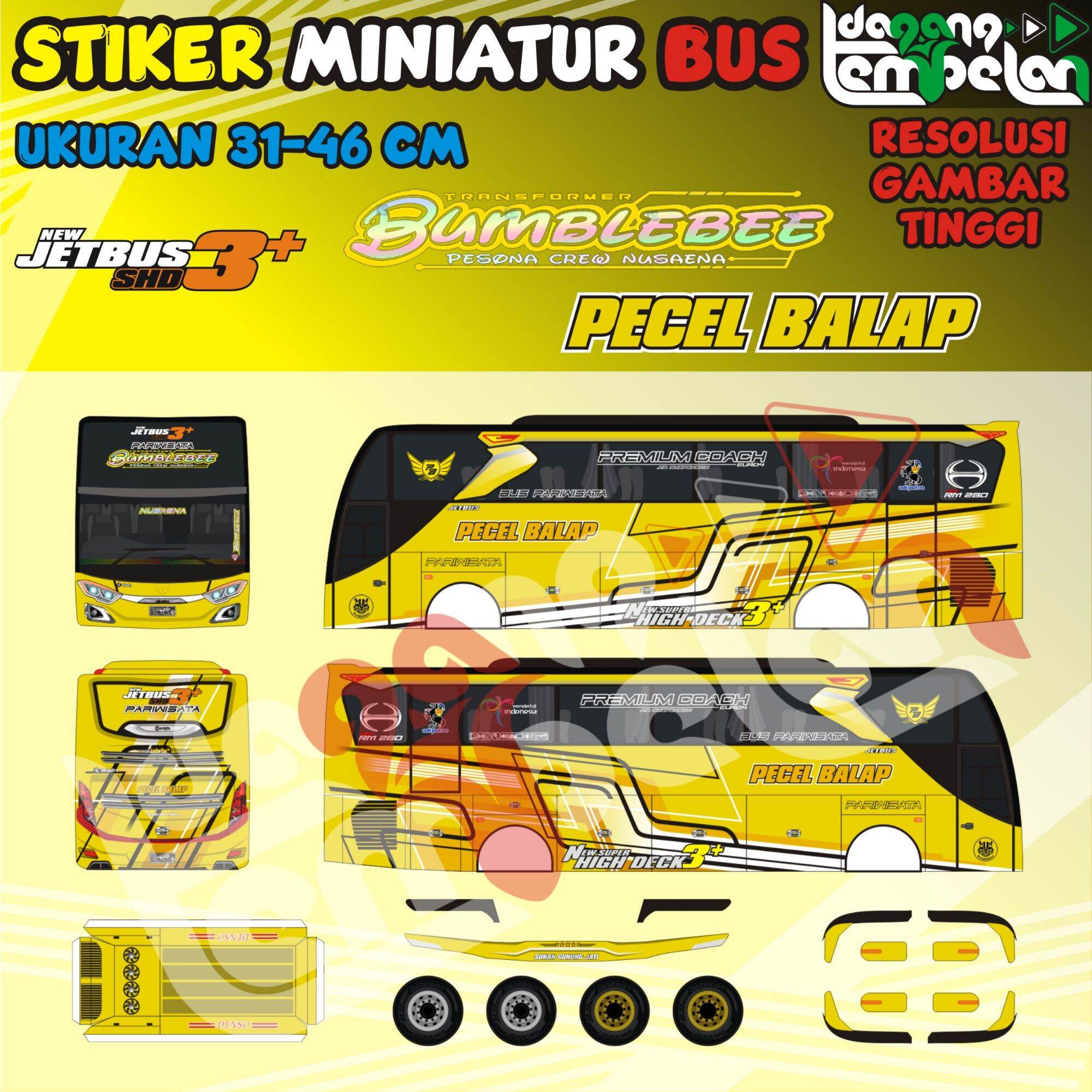 Stiker Miniatur Bus Bumblebee pecel balap | Lazada Indonesia