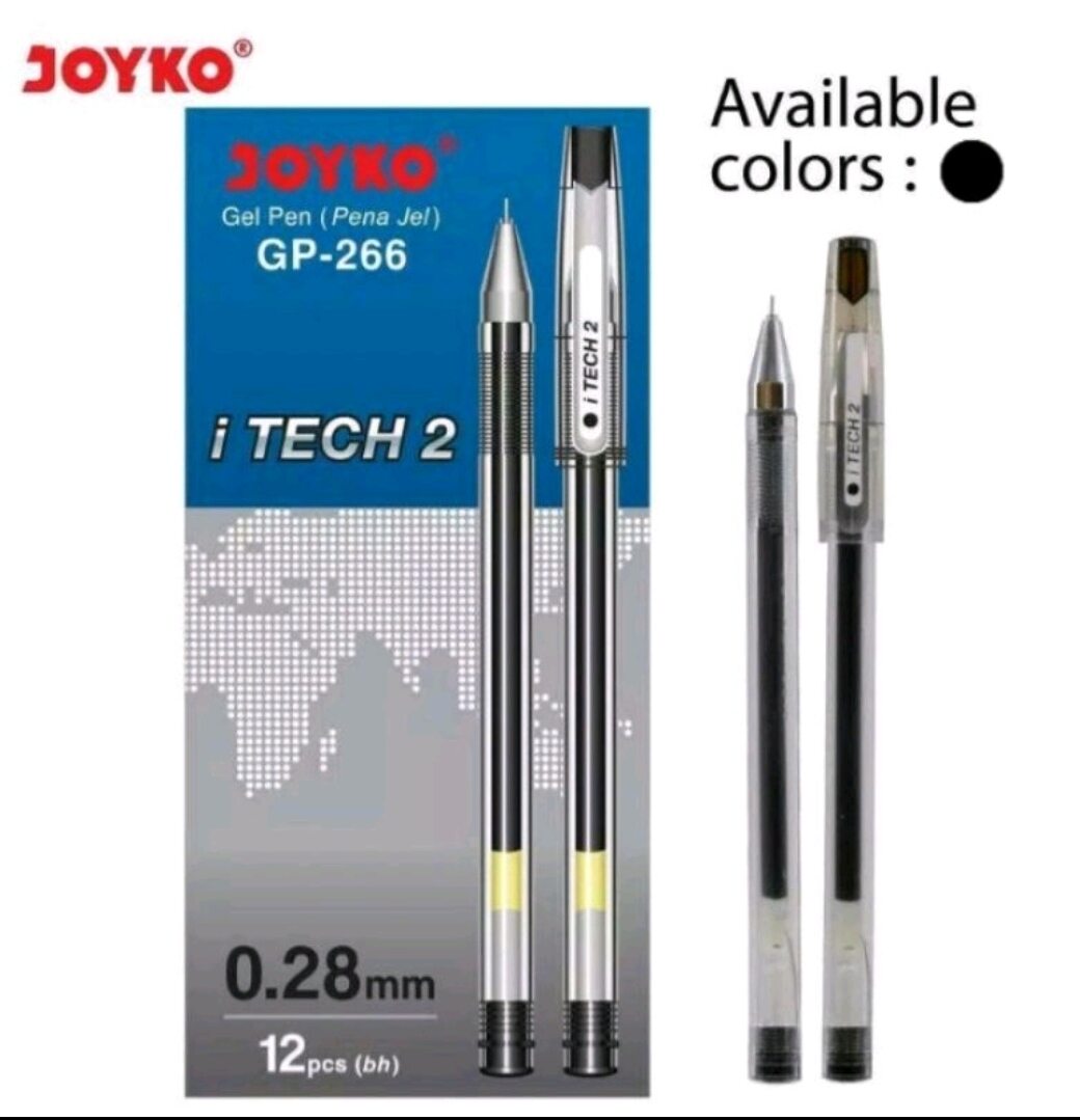 gel pen pena jel joyko i tech 2 gp 266 028 mm hitam