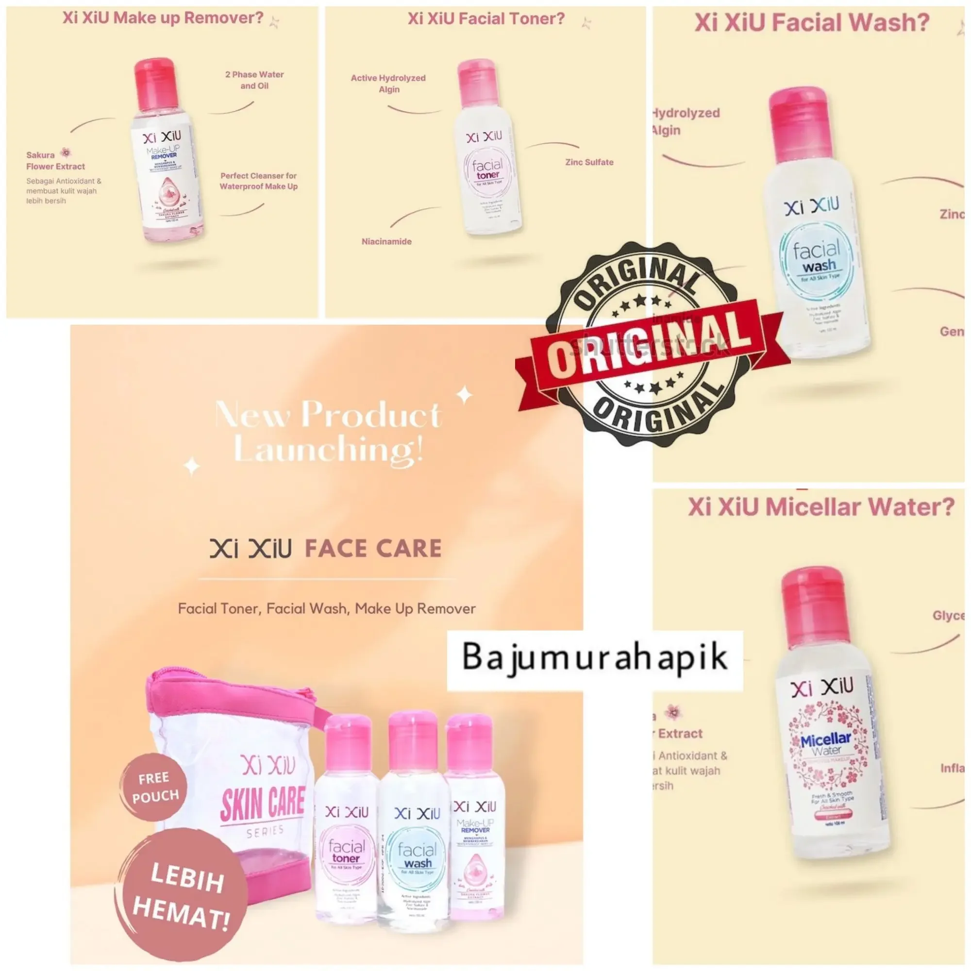 Xi Xiu Face Care/Facial Wash/Toner/Micellar Water/Make Up Remover