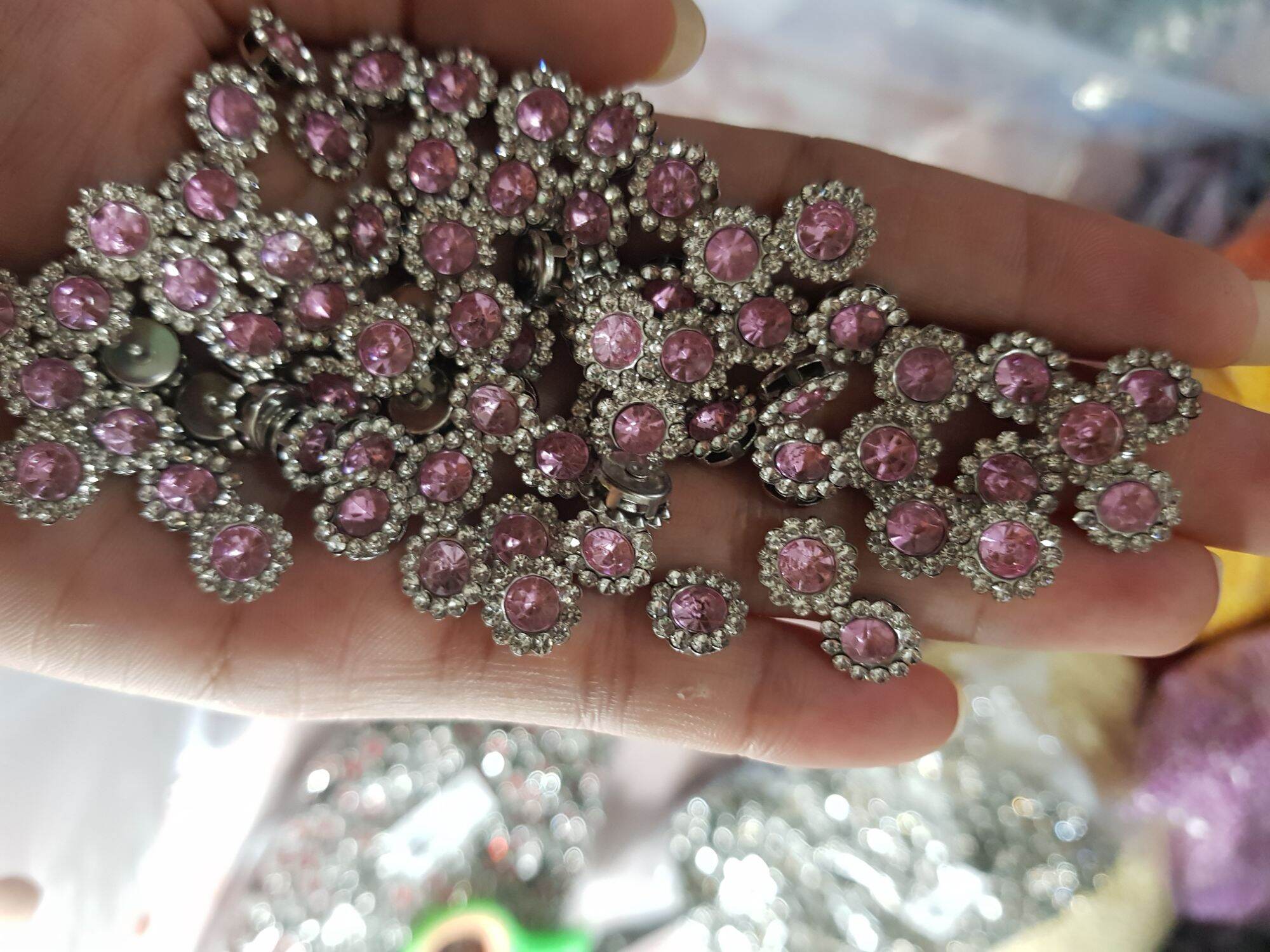 DIAMOND cangkang 10mm / payet cangkang bunga / payet kembang kembang matahari isi 65 biji dan 30 biji