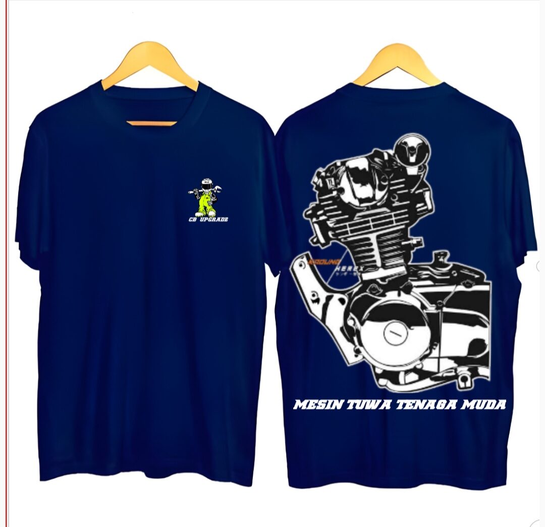 Kaos Pria Dewasa Otomotif mesin sablon DTf depan belakang/baju cowo dewasa bahan katun premium