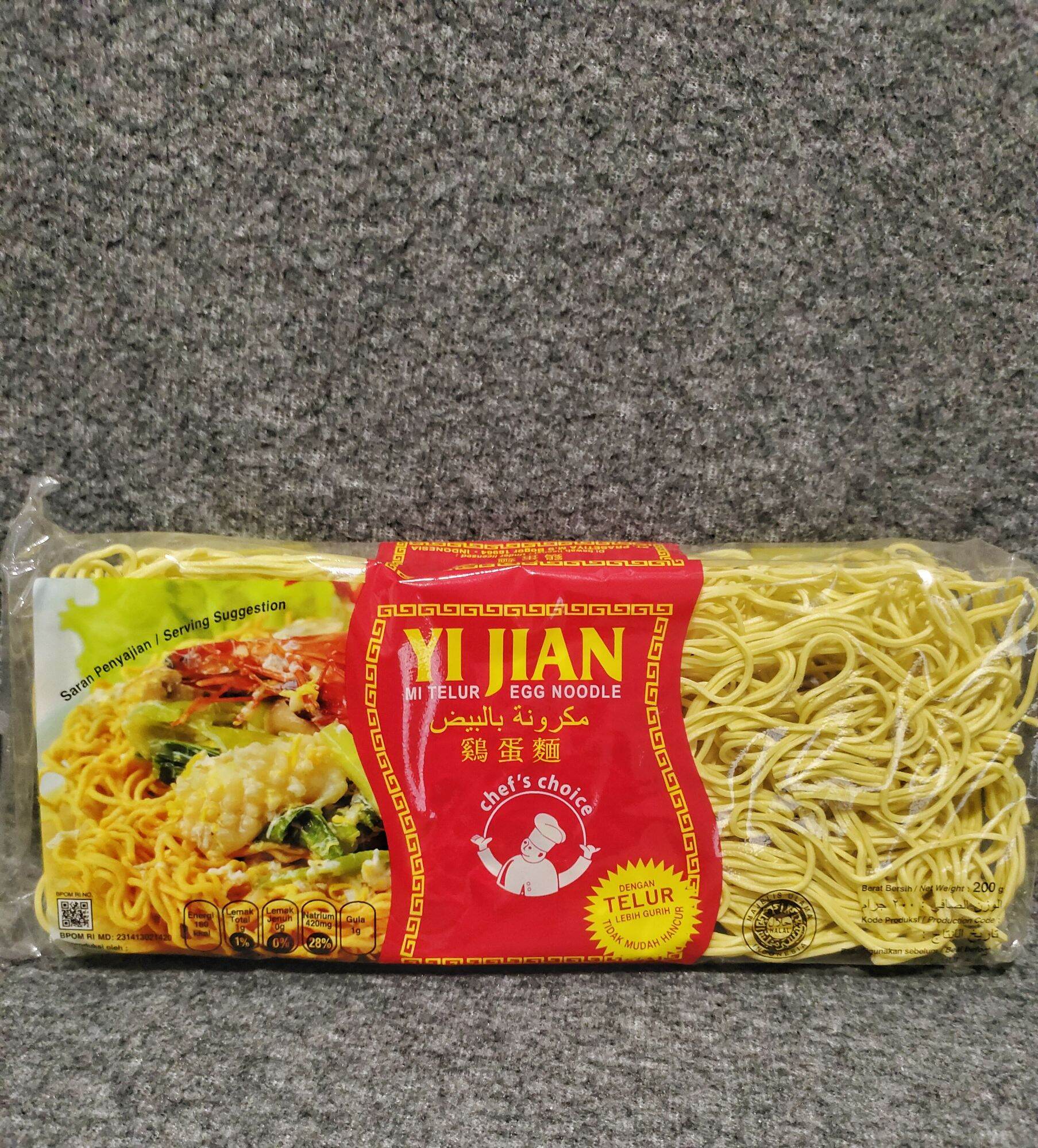 Mie Telor Yi Jian/Yi Jian Mie Telur Halal 200gr/Mie Kering | Lazada ...