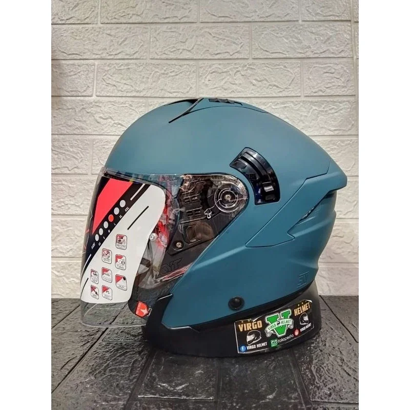 KYT NF-J PLAIN MATT EMERALD GREEN DOUBLE VISOR SNI ORIGINAL DOT Harga 1,365,000 rupiah*Gratis Ongkir