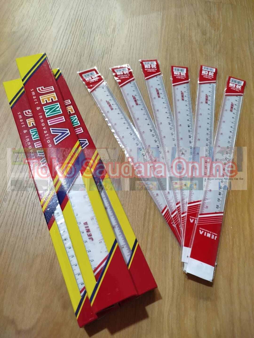 Paket 6 Pcs Penggaris Mika Jenia 30cm Bening Penggaris Murah