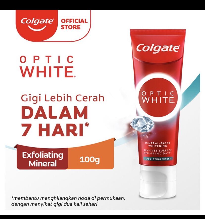 Colgate Optic White Whitening Toothpaste Exfoliating Mineral 100g