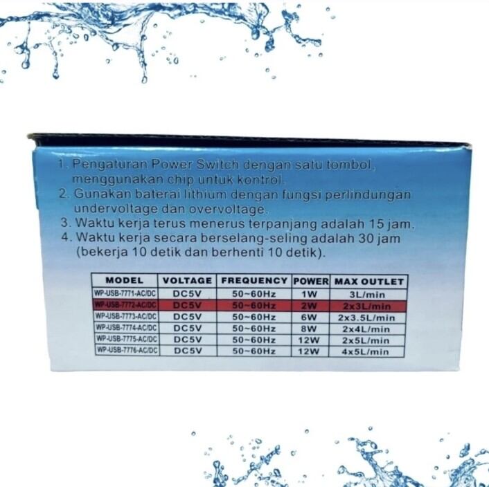 Airpump AQUAMAN / RECENT AA USB 7772 ACDC Aerator Pompa Udara Aquarium Aquascape