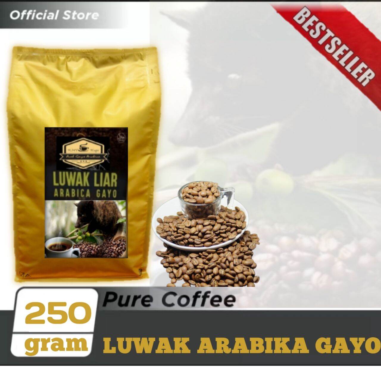 Original Original Aceh Wild Luwak Arabica Coffee 250Gram Original Coffee from Original Rencong Land