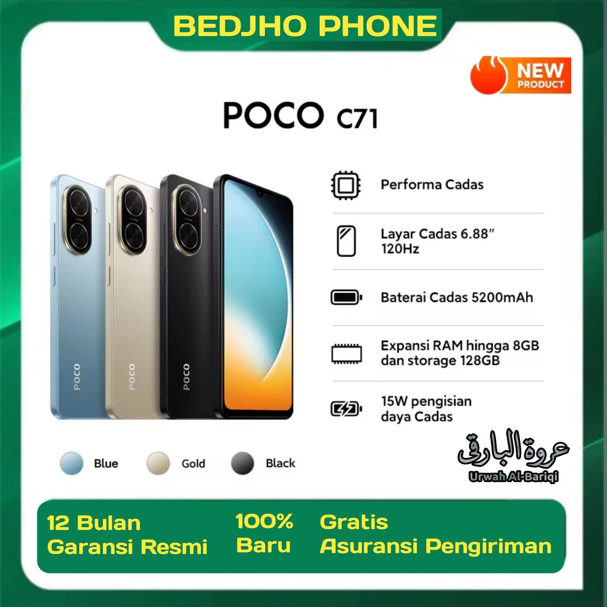 Xiaomi Poco C71 [4 + 4/128GB] official warranty Giá 1,265,000 Đồng*Miễn phí vận chuyển