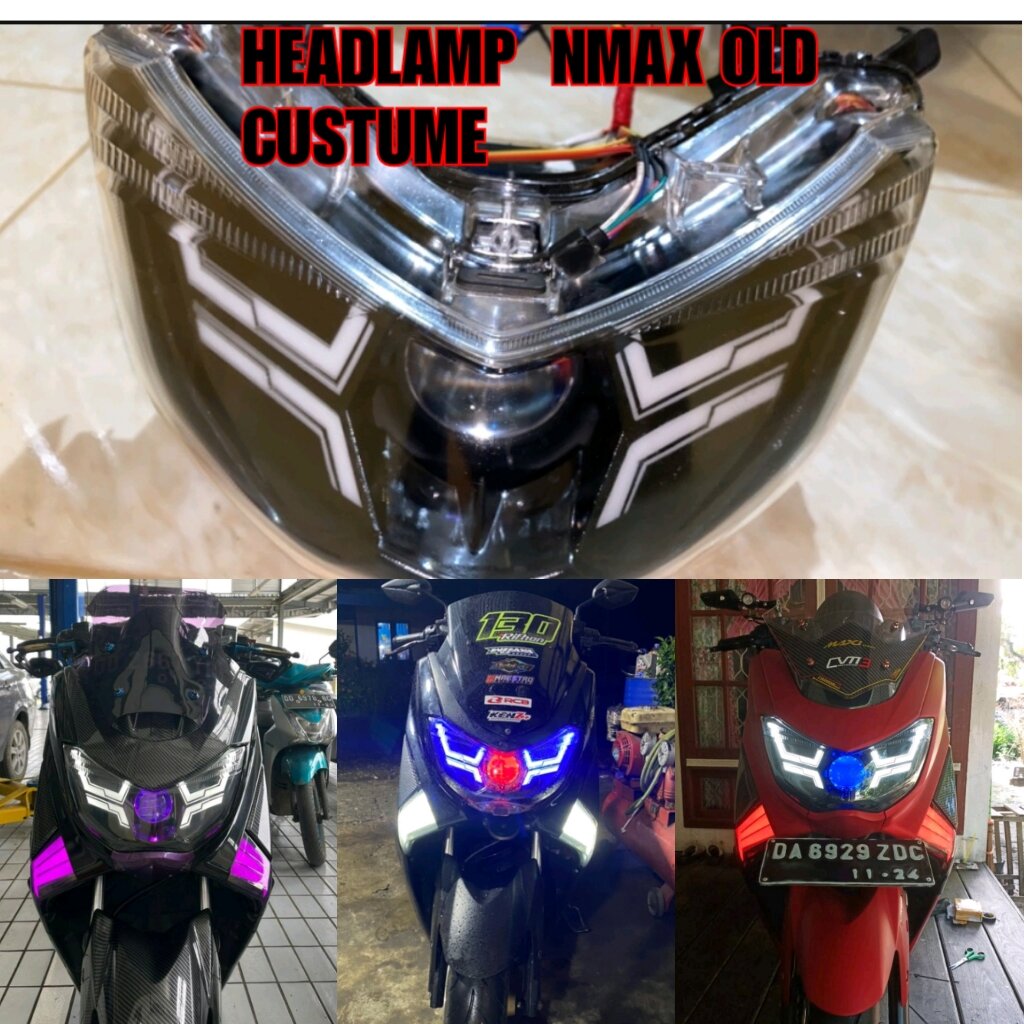 HEADLAMP NMAX CUSTUME LAZY EYE PROJIE BILED DAN DEMON EYE KEPALA DEPAN